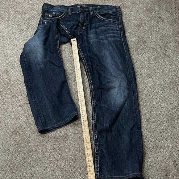 Silver Jeans Eddie EMC Denim Straight Leg 35 x 29 Hemmed READ - Picture 9 of 12